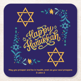 LYCKLIG HANUKKAH Chanukah Underlägg Papper Kvadrat