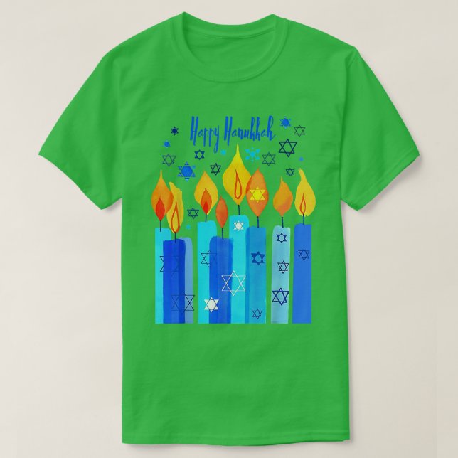 Lycklig Hanukkah Chanukkah-stjärnan av David Menor T Shirt (Design framsida)