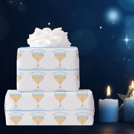 Lycklig Hanukkah Cute Anpassade Menorah Presentpapper