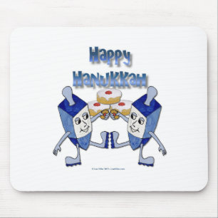 Lycklig Hanukkah Dancing Dreidels Jelly Doughnut Musmatta