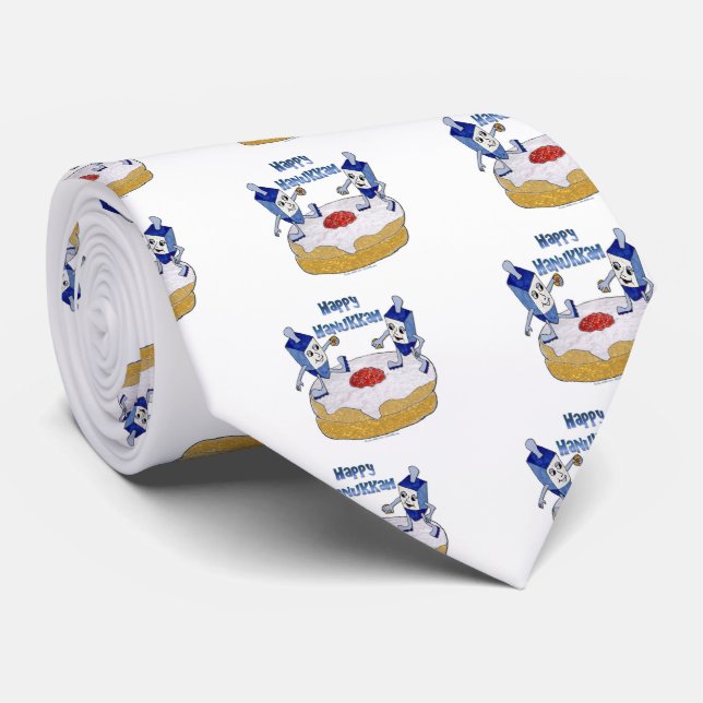 Lycklig Hanukkah Dancing Dreidels Jelly Doughnut Slips (Rullad)