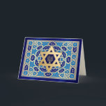 Lycklig Hanukkah. David & Menorahs stjärna Helgkort<br><div class="desc">Lycklig Hanukkah / Lycklig Chanukah. Gold Foil Star of David and Menorah design anpassade Greeting Cards. Matchningskort och gåvor finns tillgängliga i de judiska Helgdagarna/Hanukkah-kategorin i vår butik.</div>