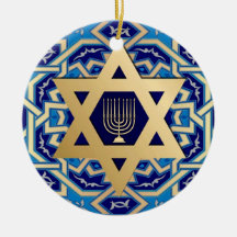 Lycklig Hanukkah! David och Menorah Gift-stjärnan