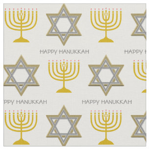 LYCKLIG HANUKKAH David stjärna Menorah Tyg