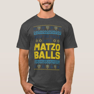 Lycklig Hanukkah Deck Halls Matzo Bollar Jewish H T Shirt