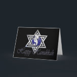 Lycklig Hanukkah Decorated Star of David Card Helgkort<br><div class="desc">Du kan ändra bakgrundens svarta färg till valfritt färg. Klicka bara på anpassningsfunktionen till högerna för det här om du vill komma igång. Det här kortet är också tomt i redot för att du ska kunna lägga till ditt eget personliga meddelande... © 2004-2013 MarloDesigner www.marlodeedesigns.com :: Med ensamrätt för alla...</div>