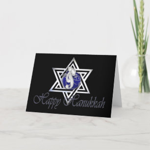 Lycklig Hanukkah Decorated Star of David Card Helgkort