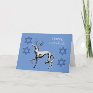 Lycklig Hanukkah DeerZoi-kort Helgkort