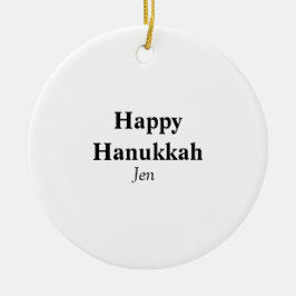 Lycklig Hanukkah din namntextbild redigerbar Julgransprydnad Keramik