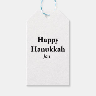 Lycklig Hanukkah din namntextbild redigerbar Presentetikett