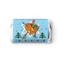 Lycklig Hanukkah Dreidel Blue White