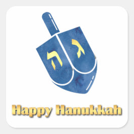 Lycklig Hanukkah Dreidel Fyrkantigt Klistermärke