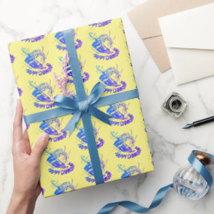 Lycklig Hanukkah dreidel Wrapping Papper Presentpapper