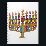 Lycklig Hanukkah Dreidels Menorah Anteckningsbok<br><div class="desc">Du visar Lee Hiller Design Collection. Apparatur,  gåvor och samlarföremål Lee Hiller Photography eller Digital Art Collection. Du kan visa hennes naturfotografi på http://HikeOurPlanet.com/ och följa hennes vandrande blogg i Hett Vår nationalpark.</div>
