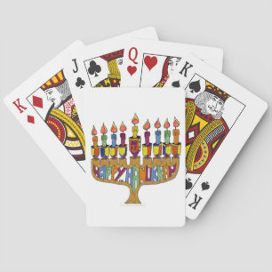 Lycklig Hanukkah Dreidels Menorah Casinokort