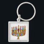 Lycklig Hanukkah Dreidels Menorah Fyrkantig Silverfärgad Nyckelring<br><div class="desc">Du visar Lee Hiller Design Collection. Apparatur,  gåvor och samlarföremål Lee Hiller Photography eller Digital Art Collection. Du kan visa hennes naturfotografi på http://HikeOurPlanet.com/ och följa hennes vandrande blogg i Hett Vår nationalpark.</div>