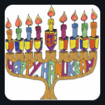 Lycklig Hanukkah Dreidels Menorah Fyrkantigt Klistermärke<br><div class="desc">Du visar Lee Hiller Design Collection. Apparatur,  gåvor och samlarföremål Lee Hiller Photography eller Digital Art Collection. Du kan visa hennes naturfotografi på http://HikeOurPlanet.com/ och följa hennes vandrande blogg i Hett Vår nationalpark.</div>