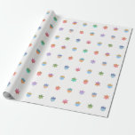 Lycklig Hanukkah Dreidels och Stars Presentpapper<br><div class="desc">En roligt och en festlig Hanukkah-design med färgfulla drömmar och stjärnor. Ett modernt,  icke-traditionellt,  designat och mönster med stiliserade drömmar och stjärnor av David-geometriska former.</div>