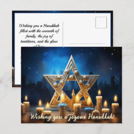 🕎 Lycklig Hanukkah, eget namn och text Helg Vykort