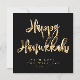 Lycklig Hanukkah Elegant Black and Guld look Scrip Julkort