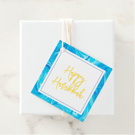 Lycklig Hanukkah Elegant Marbelized Paint Art Gåvor Etiketter