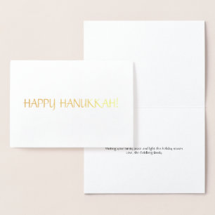 Lycklig Hanukkah-elegantens typografiminimalist Folierat Kort