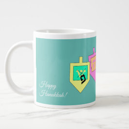 Lycklig Hanukkah English Hebrew Jumbo Mugg