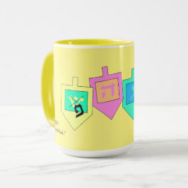 Lycklig Hanukkah English Hebrew Mugg