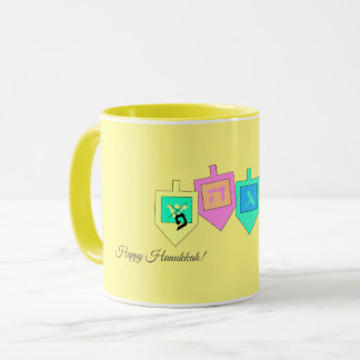 Lycklig Hanukkah English Hebrew Mugg