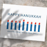 Lycklig Hanukkah | Enkel och modern ljus Hälsning Helg Vykort<br><div class="desc">Detta är en enkel,  minimalistisk och modern utformning av Menorah eller tempelskåpet.</div>