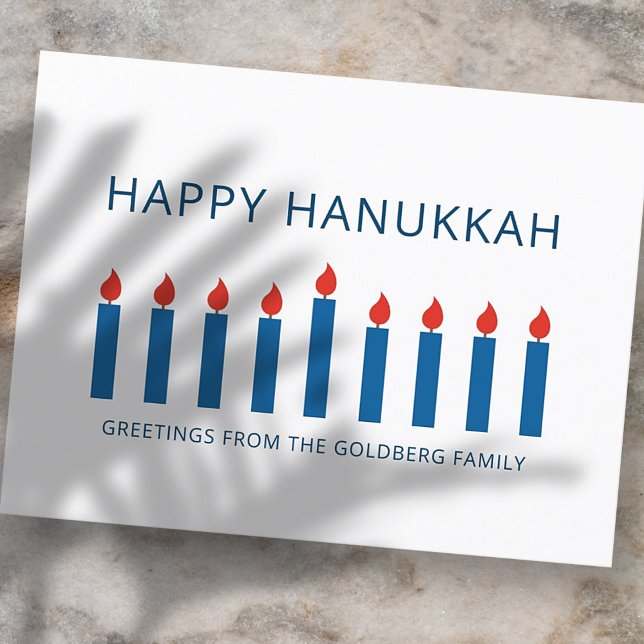 Lycklig Hanukkah | Enkel och modern ljus Hälsning Helg Vykort (Skapare uppladdad)