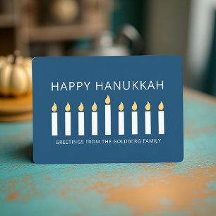 Lycklig Hanukkah   Enkel och modern ljus Hälsning Julkort