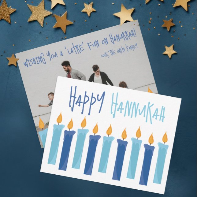 Lycklig Hanukkah | Enkel och modern ljus Hälsning Julkort (Skapare uppladdad)