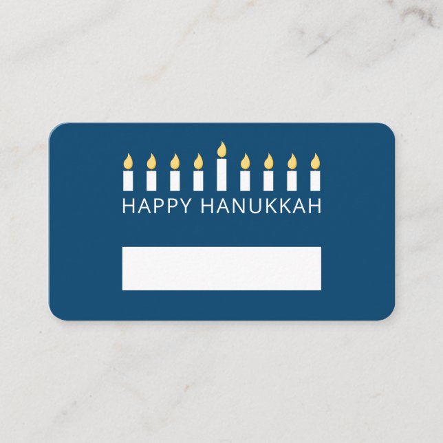 Lycklig Hanukkah | Enkel och modern ljus Hälsning Placeringskort (Framsida)