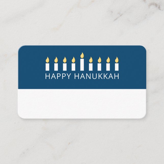 Lycklig Hanukkah | Enkel och modern ljus Hälsning Placeringskort (Framsida)