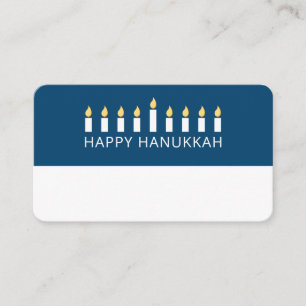 Lycklig Hanukkah  Enkel och modern ljus Hälsning Placeringskort