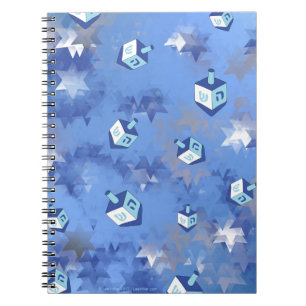 Lycklig Hanukkah Falling Star och Dreidels Anteckningsbok