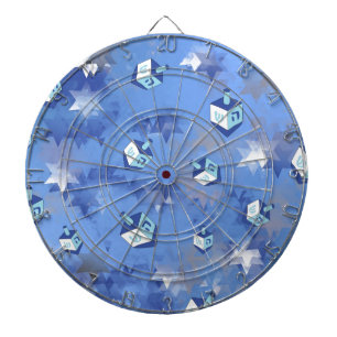 Lycklig Hanukkah Falling Star och Dreidels Darttavla