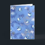 Lycklig Hanukkah Falling Star och Dreidels Helgkort<br><div class="desc">Du visar Lee Hiller Design Collection. Apparatur,  gåvor och samlarföremål Lee Hiller Photography eller Digital Art Collection. Du kan visa hennes naturfotografi på http://HikeOurPlanet.com/ och följa hennes vandrande blogg i Hett Vår nationalpark.</div>