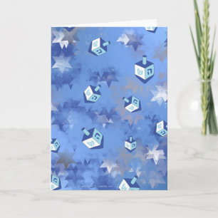 Lycklig Hanukkah Falling Star och Dreidels Helgkort