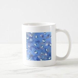 Lycklig Hanukkah Falling Star och Dreidels Kaffemugg