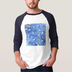 Lycklig Hanukkah Falling Stars and Dreidels Tee