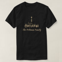 Lycklig Hanukkah-familjen Namn One Candle Simple