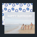Lycklig Hanukkah Family Photo Star från David Möns Julkort<br><div class="desc">Lycklig Hanukah Family Photo Star of David Mönster Helgdag Card</div>