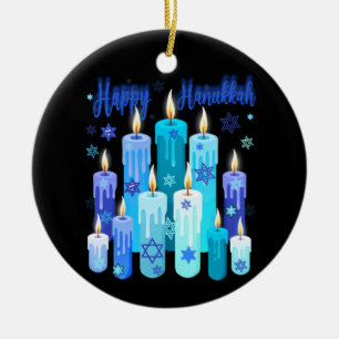 Lycklig Hanukkah-festival av David Light Star Julgransprydnad Keramik