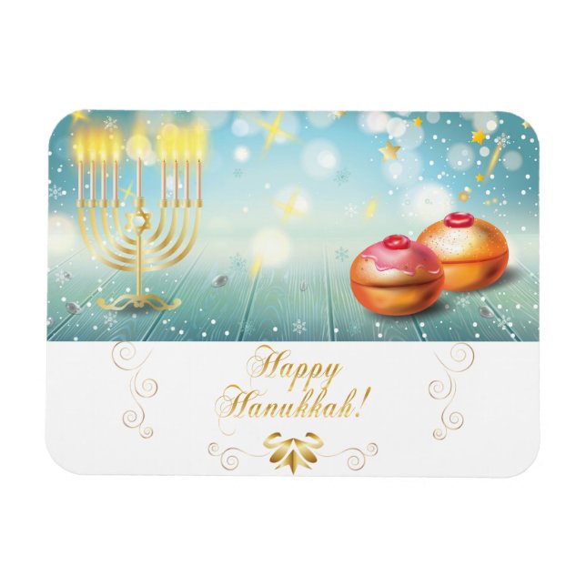 Lycklig Hanukkah Festival festive dekoration Magnet (Horisontell)