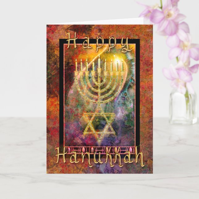 LYCKLIG HANUKKAH-festival för Ljus-kort Kort (Orkide)