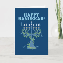 Lycklig Hanukkah-festivalen för Light Menorah Helgkort