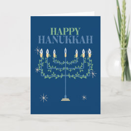 Lycklig Hanukkah-festivalen för Light Menorah Helgkort