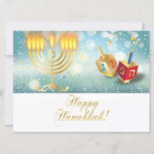 Lycklig Hanukkah-festivalen Guld Menorah Ljus